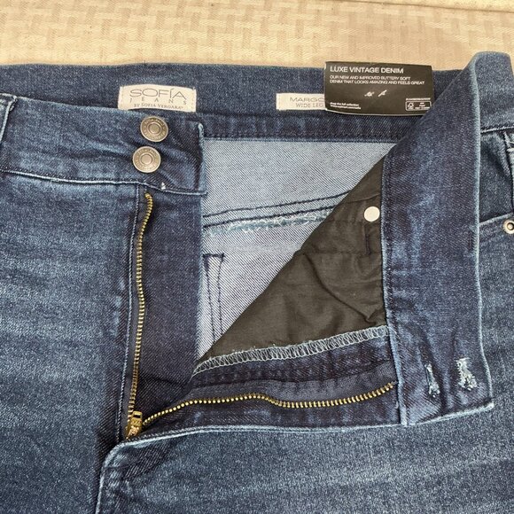 Sofia Jeans Margo Womens Size 16 Blue Luxe Vintage Wide Leg Denim Jeans - Picture 5 of 12